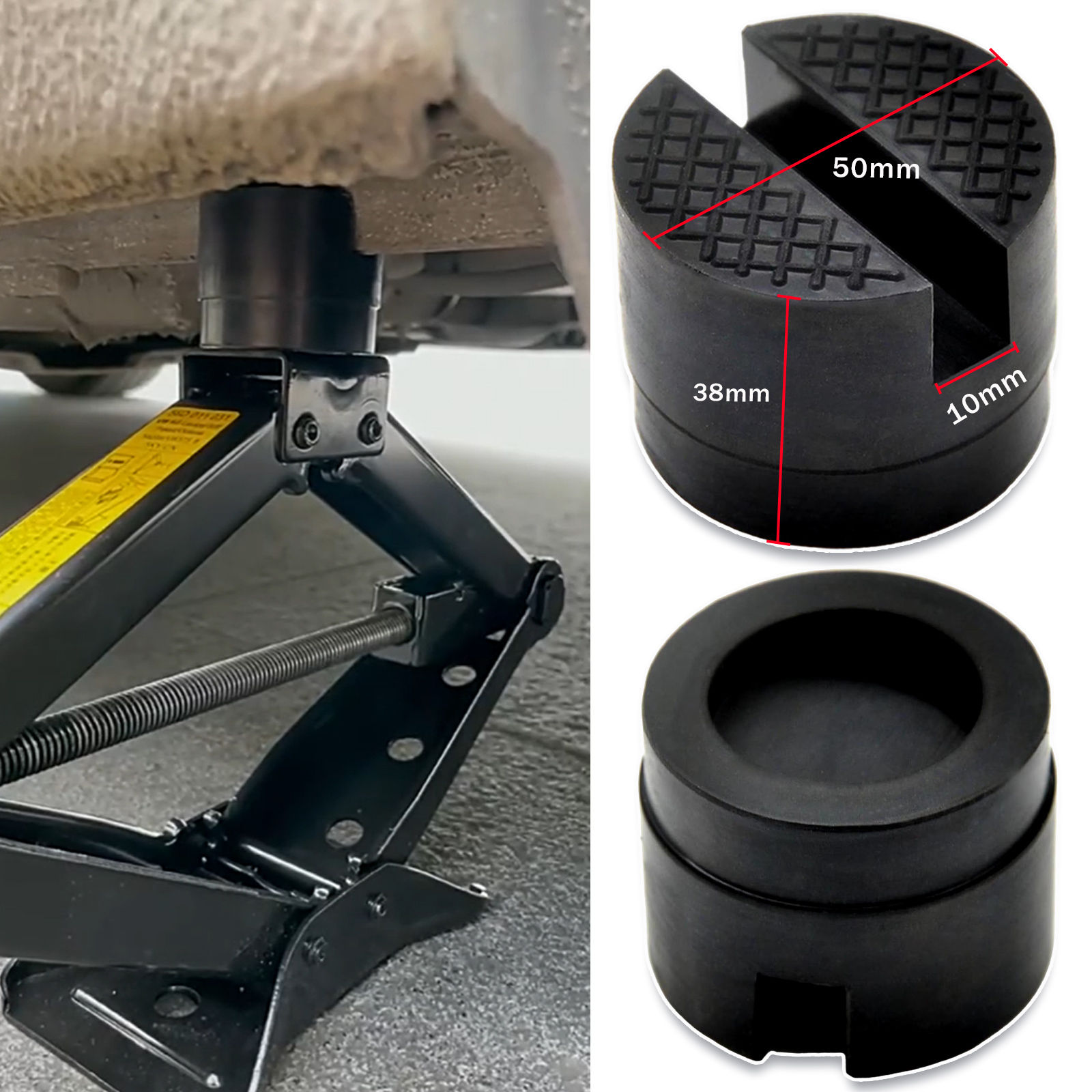 Car Rubber Jack Pad Frame Protector Floor Slotted Pinch Weld Side Lifting Disk F