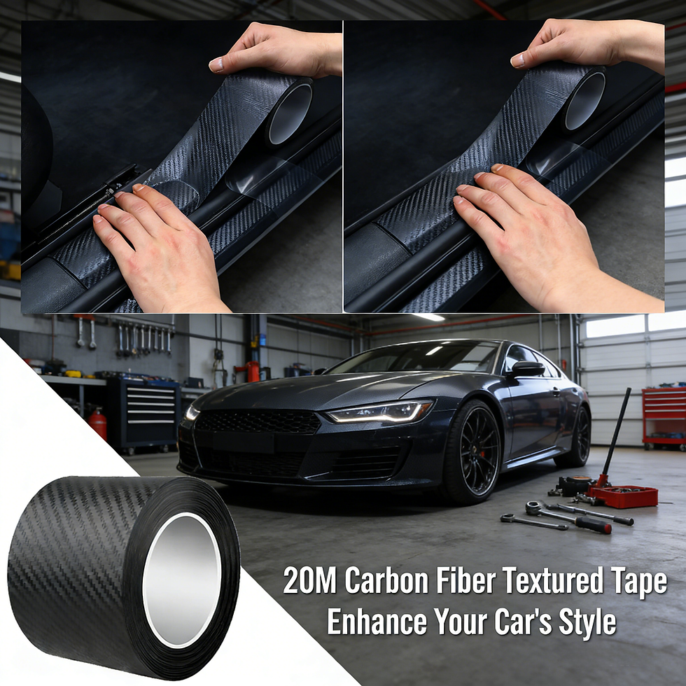 Thumbnail: 1-10m Nano Carbon Fiber Car Door Protect Tape Body Vinyl Wrap Black Sticker 3D 5