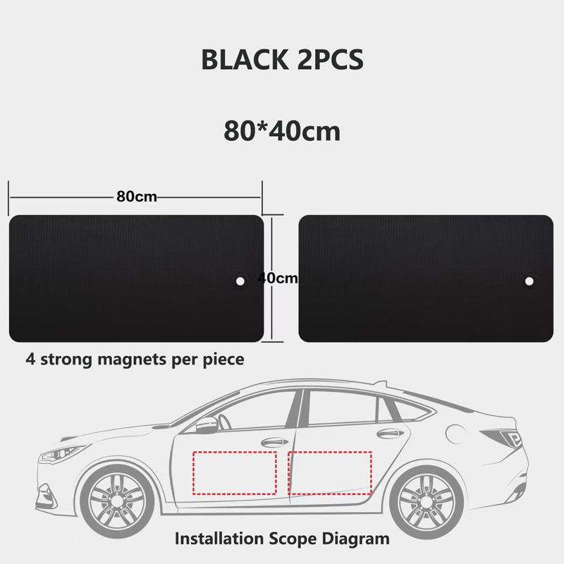Thumbnail: Black Car Door Protector Adhesive-Free/Magnetic Body Side Edge Guard Decorative