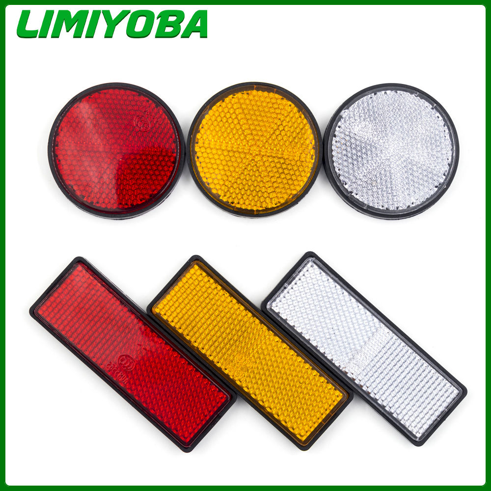 1pc Rectangle Round Self Adhesive Reflector Safety Mark Signal Strip Rear Positi