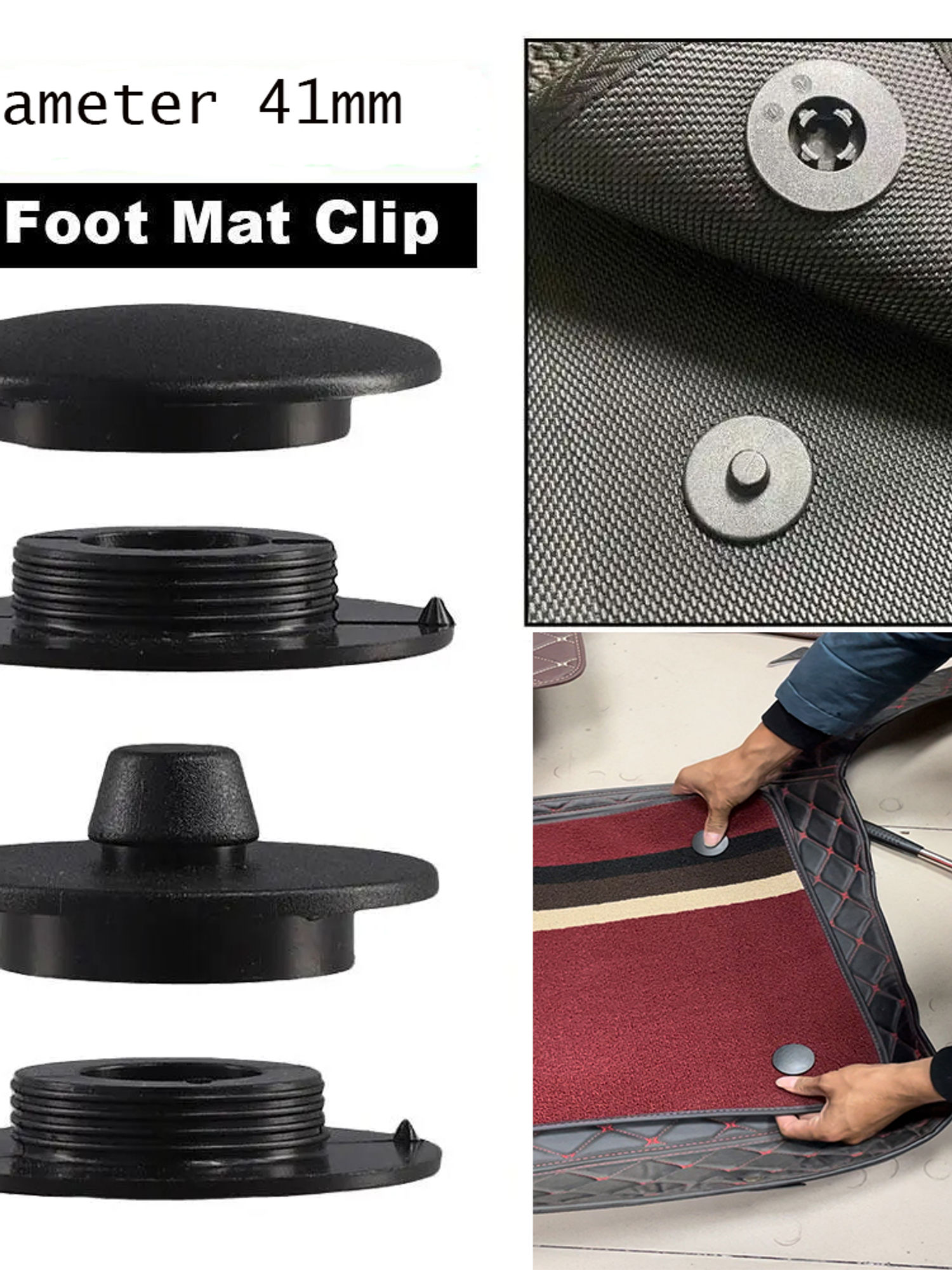 Universal Car Floor Mat Anti-Skid Fixer Grips Double Layer Fixed Clips Set Arpet