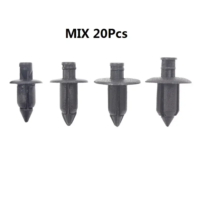Thumbnail: 20pcs Car Plastic Fairing Rivet Setting Panel Fastener Clips 6mm 7mm 8mm Push Pi