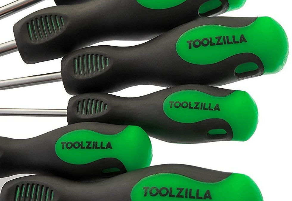 Thumbnail: TOOLZILLA Magnetic Screwdriver Set - 10 Piece Phillips and Flathead Screwdr..