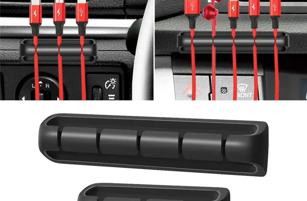 1PC Multipurpose Car Desk Desktop Wall Round USB Wire Cord Retainer Clamps Colla