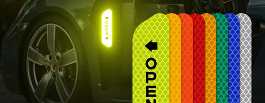 Reflective Car Door Sticker Safety Opening Warning Reflector Tape Decal Auto Car