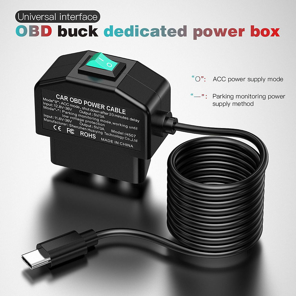 Thumbnail: Dash Cam OBD Hardwire Kit, with Cable for Dashcam 12-24V to 5V/3A