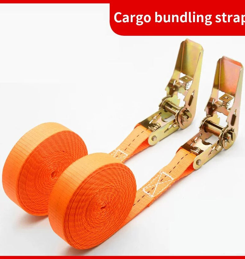 Heavy Duty Metal Buckle Tie-Down Cargo Straps for Car and Truck - Strong Ratchet