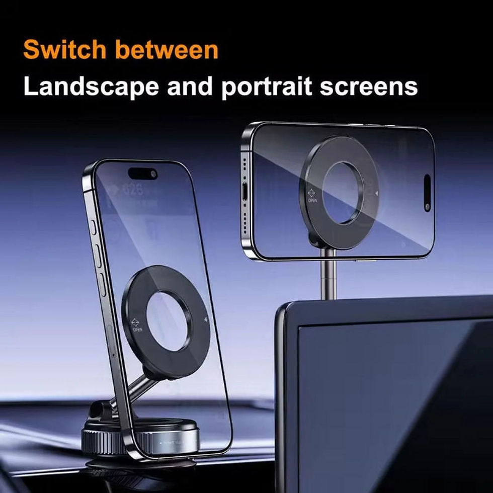 Thumbnail: Magnetic Car Phone Holder Foldable Design 360 ° Adjustable Vacuum Mount for Car/