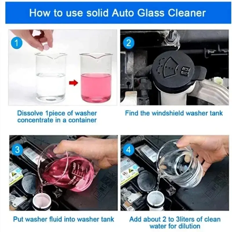 Thumbnail: Car Windshield Glass Concentrated Washer Tablets Car Effervescent Washer Fluid W