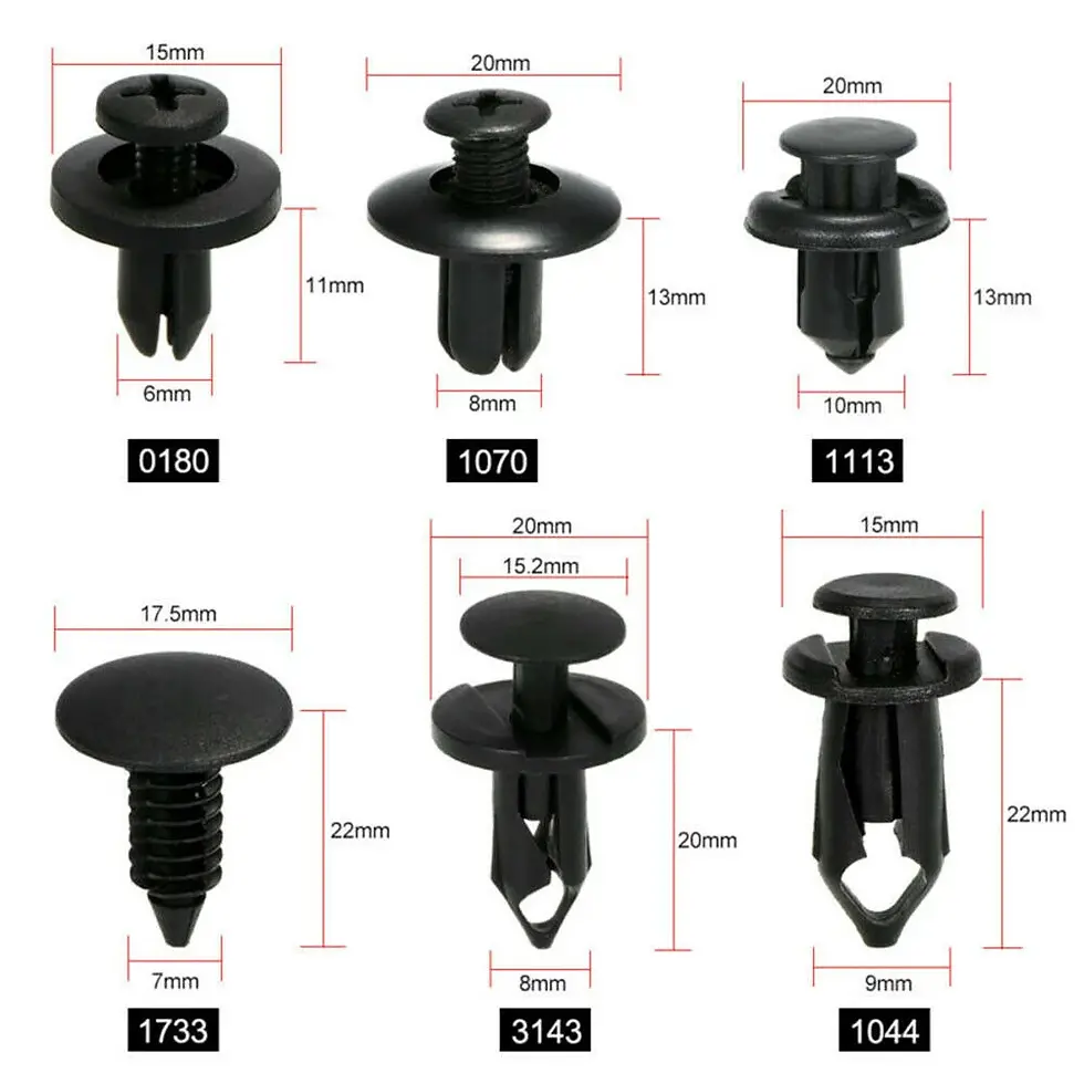 Thumbnail: 6 Size 60Pcs Auto Fastener Clips For Nissan Rogue XTrail T32 T31 Qashqai J11 J10
