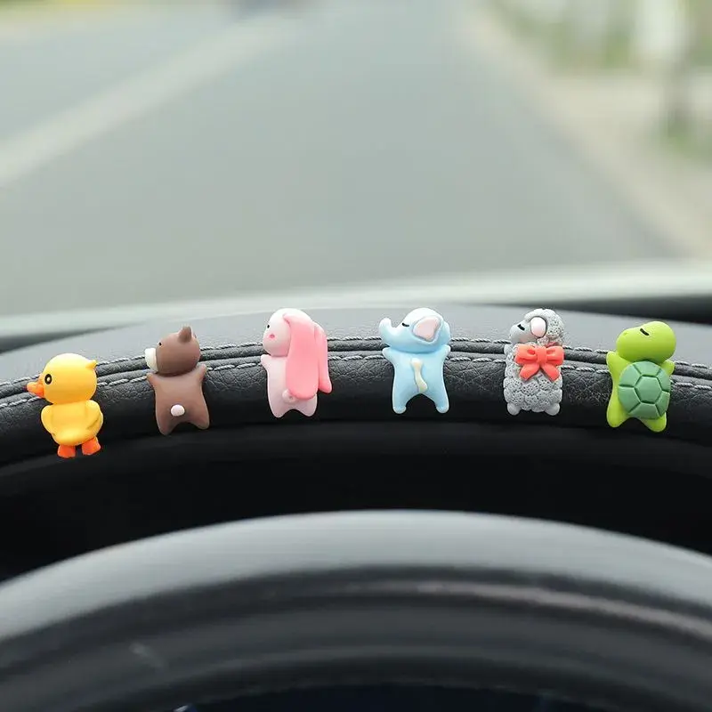 Cute Animal Car Dashboard Ornaments Decoration Sleeping Mini Cartoon Toy Auto Mo