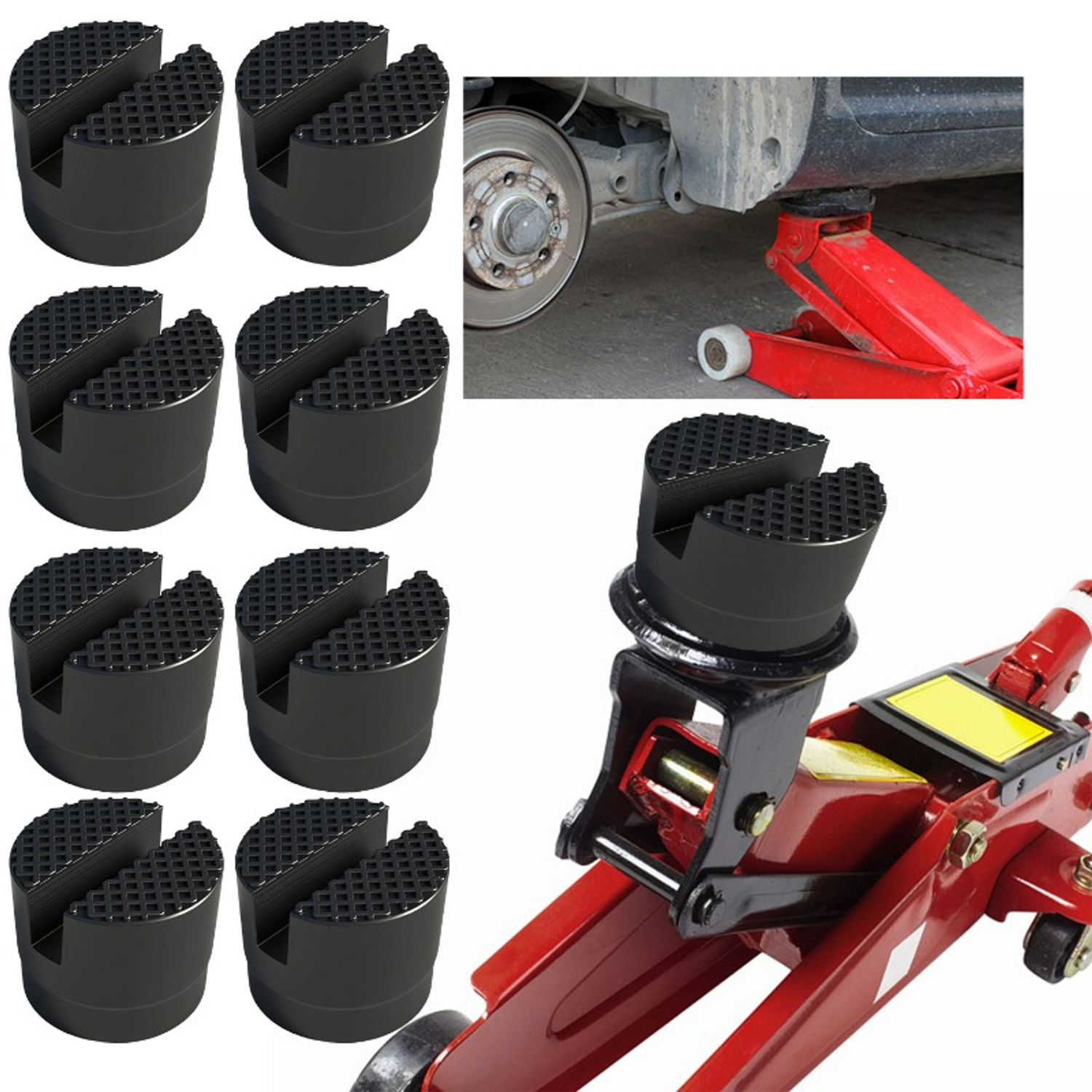 Car Lift Jack Stand Rubber Pads V-groove Car Jack Rubber Pad Anti-slip Rail Prot
