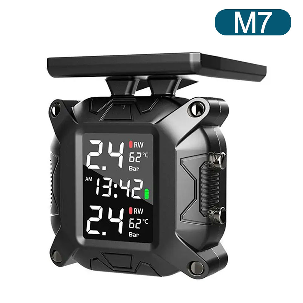 Thumbnail: Motorcycle TPMS Solar Power Tire Pressure Monitor Real Time Tire Pressure Monito
