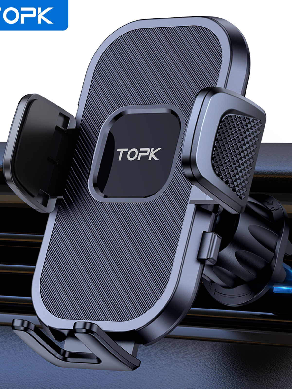 TOPK Single-Hand Operation Car Holder FOR Phone, Air Vent Extendable Metal Hook,