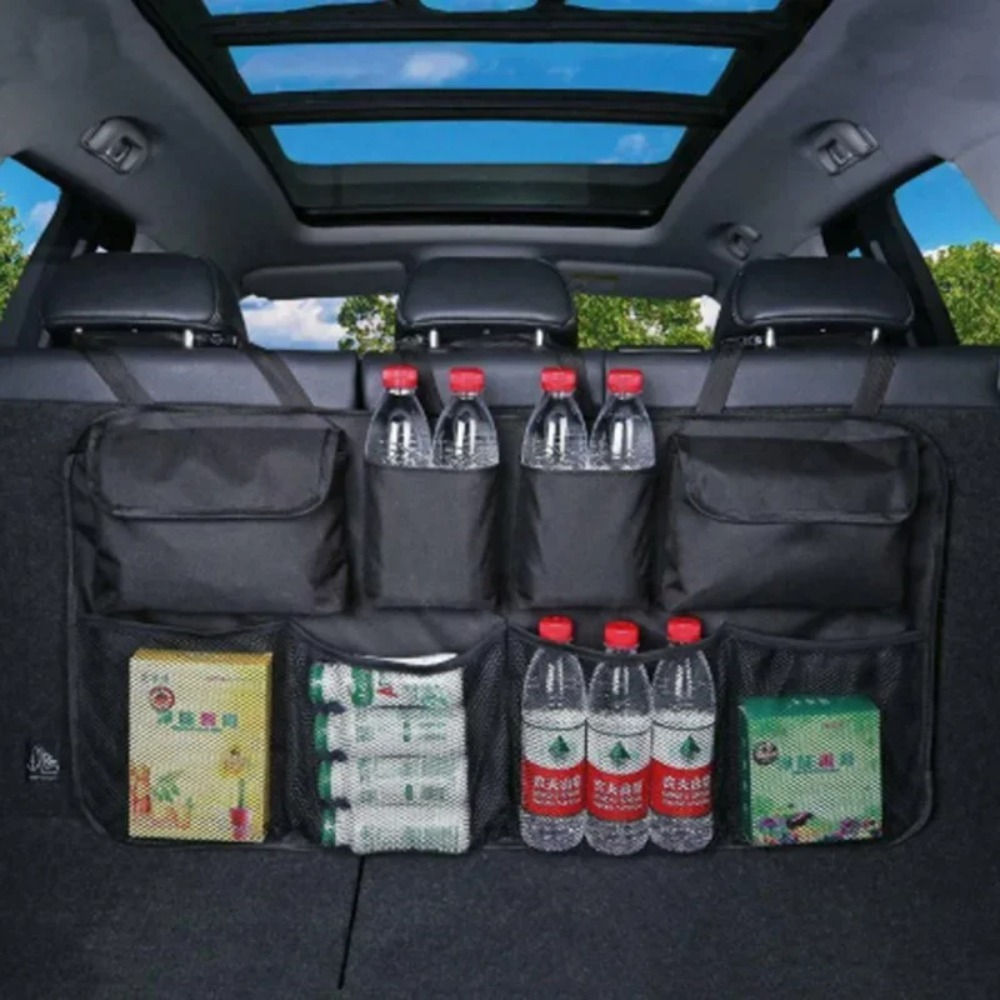 Car trunk storage bag SUV car seat back hanging bag Multi functional storage mes