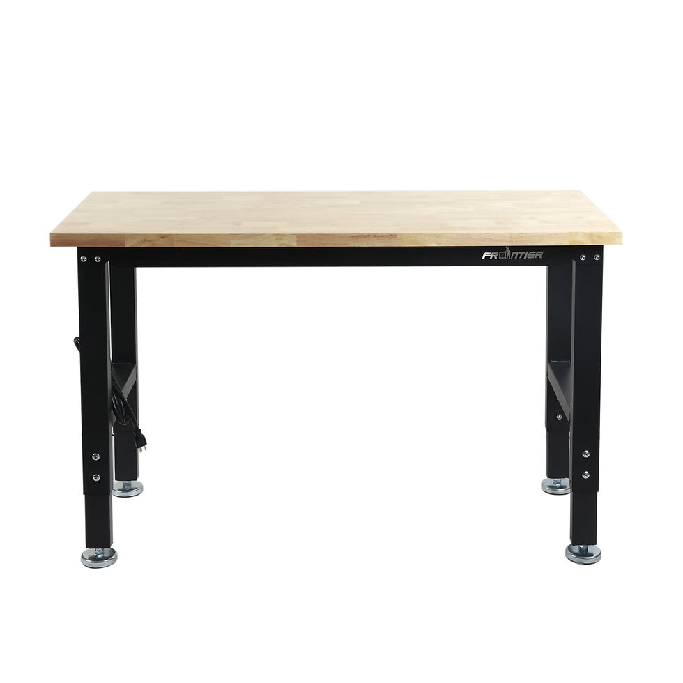 Thumbnail: 48-Inch Heavy-Duty Workbench with Adjustable Height, Wood Worktop, Steel Frame
