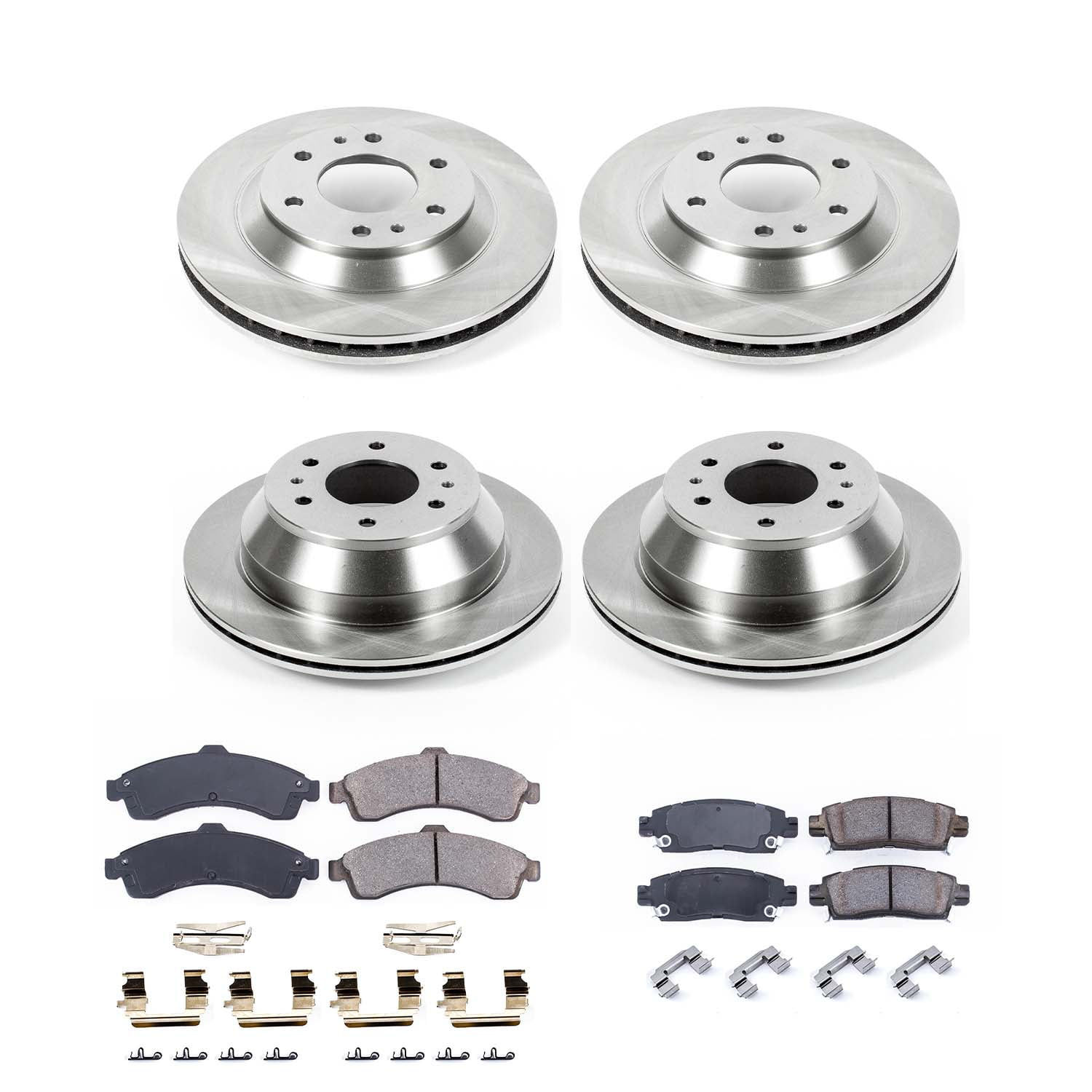 Ultimate Brakes Front and Rear Semi-Metallic Brake Pad and Rotor Kit with H..