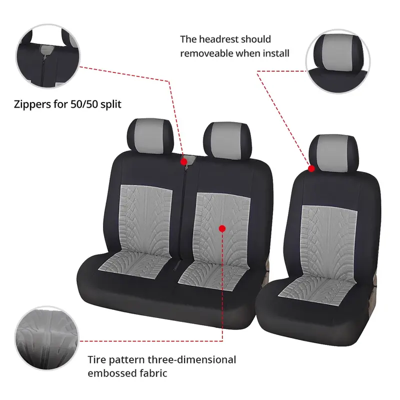 Thumbnail: Universal Seats Covers High Quality Covers Car Interior Suitable for Two Rows of