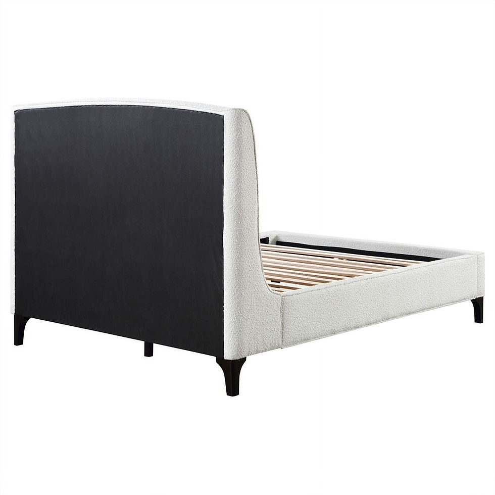 Thumbnail: Coaster Mosby Fabric Upholstered Curved Headboard Eastern King Bed in White