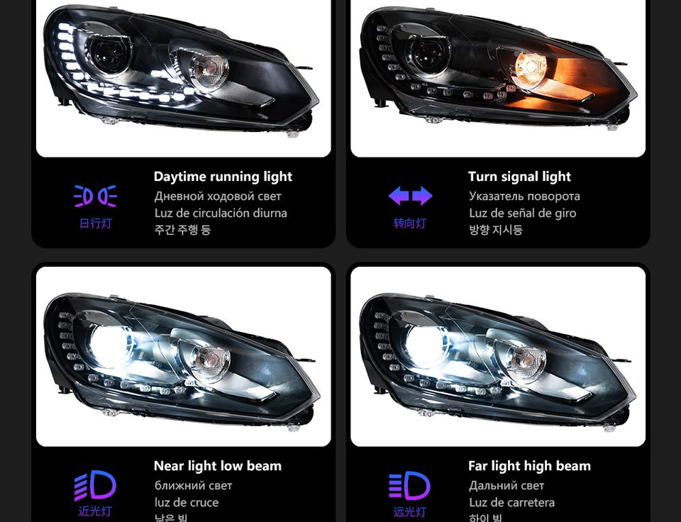 Thumbnail: Car Styling Headlights for VW Golf 6 MK6 R20 LED Headlight 2009-2012 LED Head La