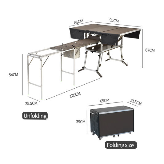 Thumbnail: Camp Aluminum Kitchen and Rv Kitchen Bulin C650-BBQ Outdoor Equipped Picnic Tabl