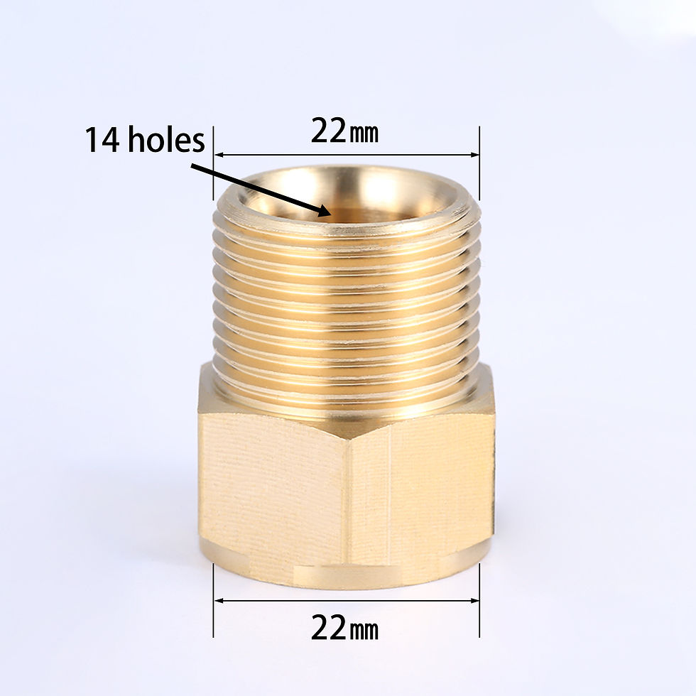 Thumbnail: 1PC Brass M22 Male * M22 Female Hose Coupling Adapter Quick Fitting Connector fo