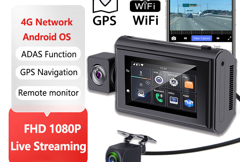 Bluavido 4G Dash Cam Android GPS Navigation ADAS FHD 1080P Auto Video Camera Rec