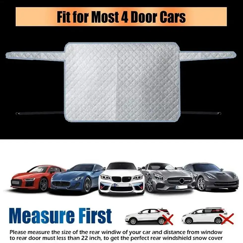 Thumbnail: Front/Rear Windshield Cover Car Windshield Snow Cover Windproof Sunshade Cover W