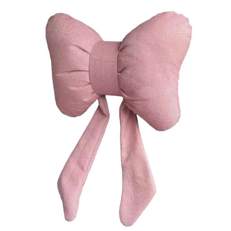 Thumbnail: 02DE Car Headrest Pillow, Car Pillow for Driving with Adjustable Strap, Bowknot