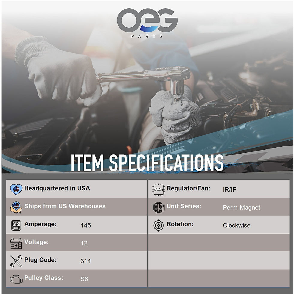 Thumbnail: OEG Parts New Alternator Replacement For Chevrolet Chevy Express/GMC Savana..