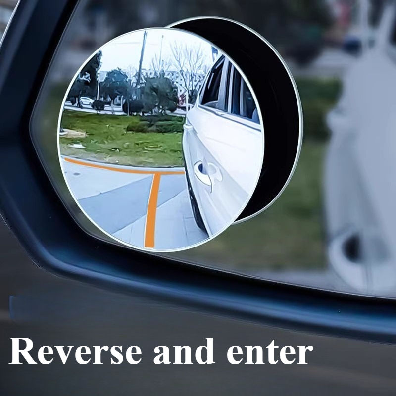 Wide Angle Adjustable Rotation Car Blind Spot Mirror Round Convex Mirror no bord