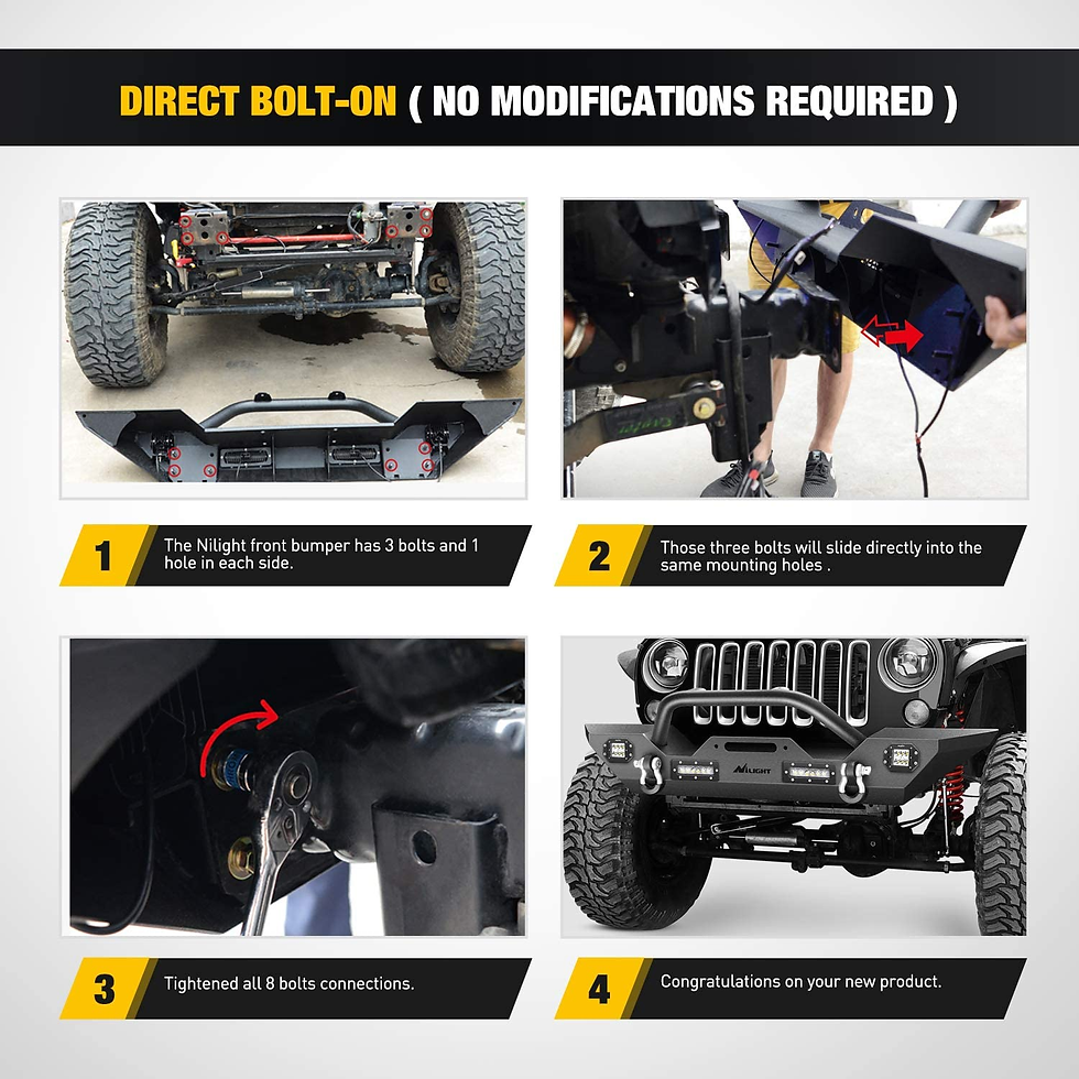 Thumbnail: Front Compatible for 07-18 Jeep Wrangler JK & Unlimited Rock Crawler Bumper with