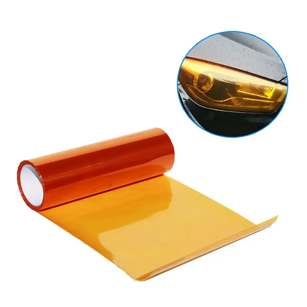 Thumbnail: 1Pc Car Light Amber Orange Headlight Taillight Fog Light Film PVC Vinyl Film Cov