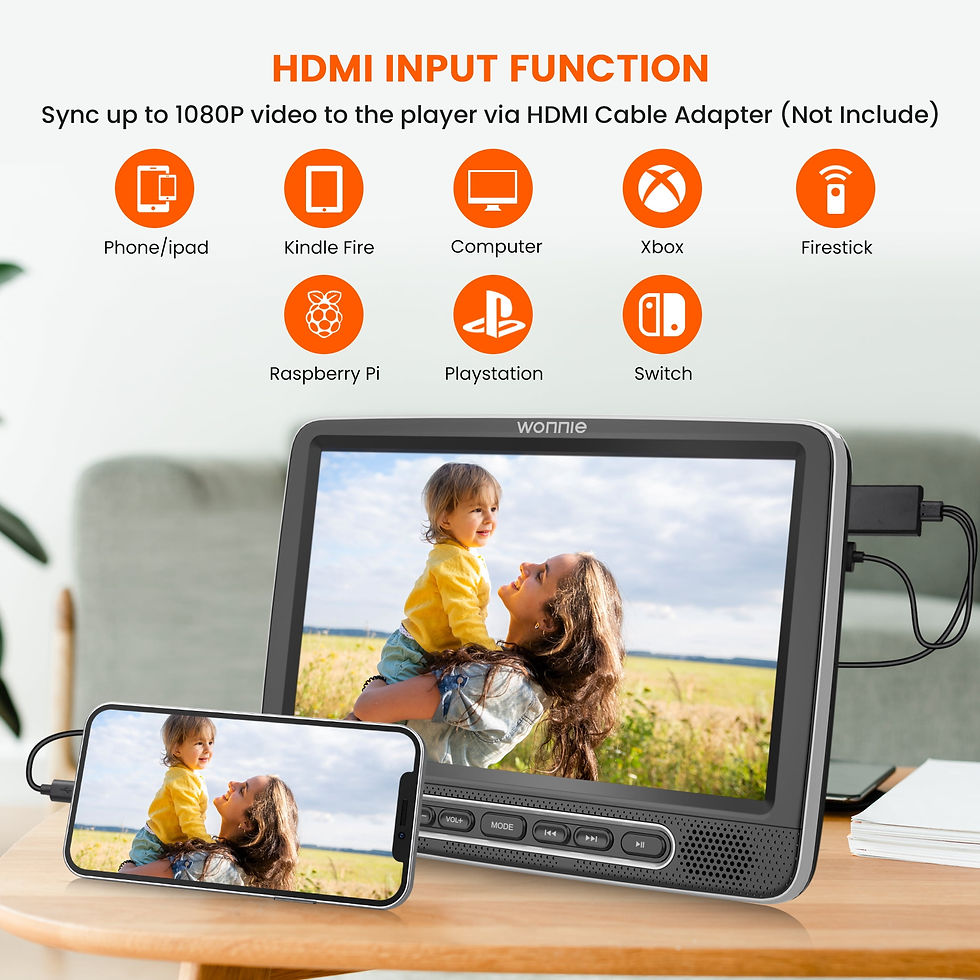 Thumbnail: 10.5" Dual Screen Portable Headrest DVD Player with Mounting Bracket and Mountin