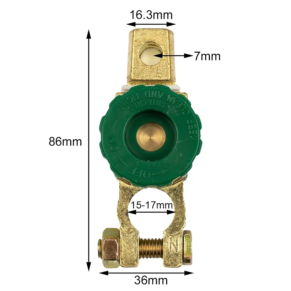 Thumbnail: 1pc Heavy Duty Battery Disconnect Isolator Cut Off Switch 12V 24V 17MM Fits For
