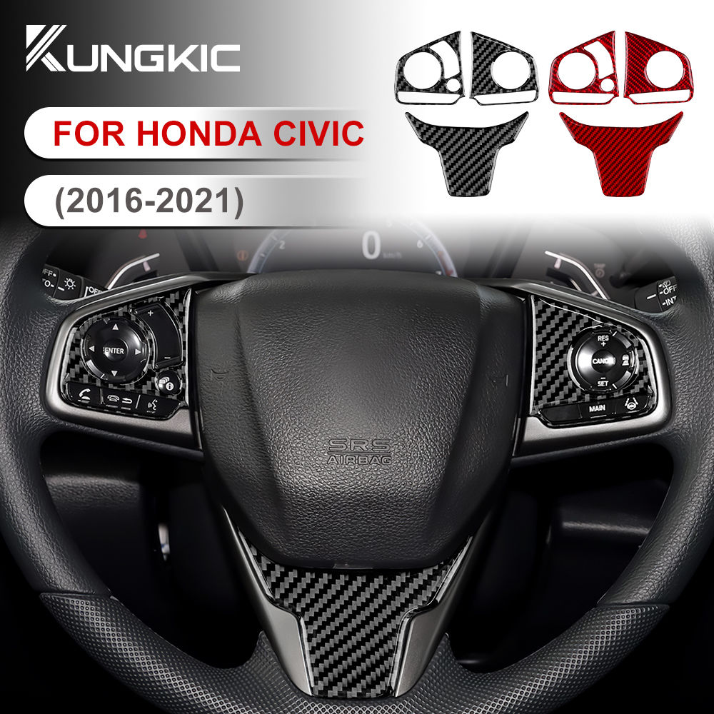 Real Soft Carbon Fiber Sticker For Honda Civic X 10th Gen 2016 2017 2018 2019 20