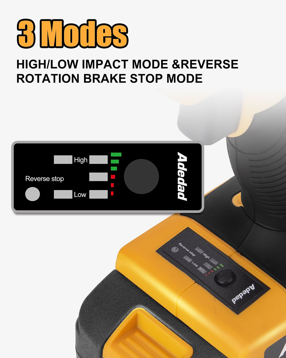 Thumbnail: Adedad 20V Cordless Impact Wrench 1/2", 400N.m Brushless Impact Drill Drive..