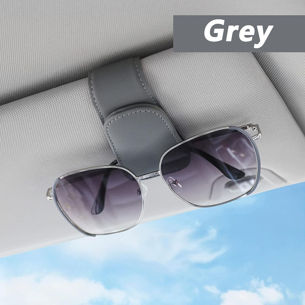 Thumbnail: Sunglasses Holder Is Suitable for Car Sun shades Magnetic Leather Sunglasses Cli