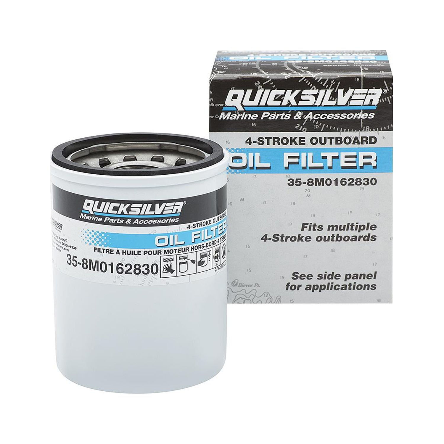 Quicksilver 8M0162830 Oil Filter for Mercury and Mariner 4-Stroke Outboards..