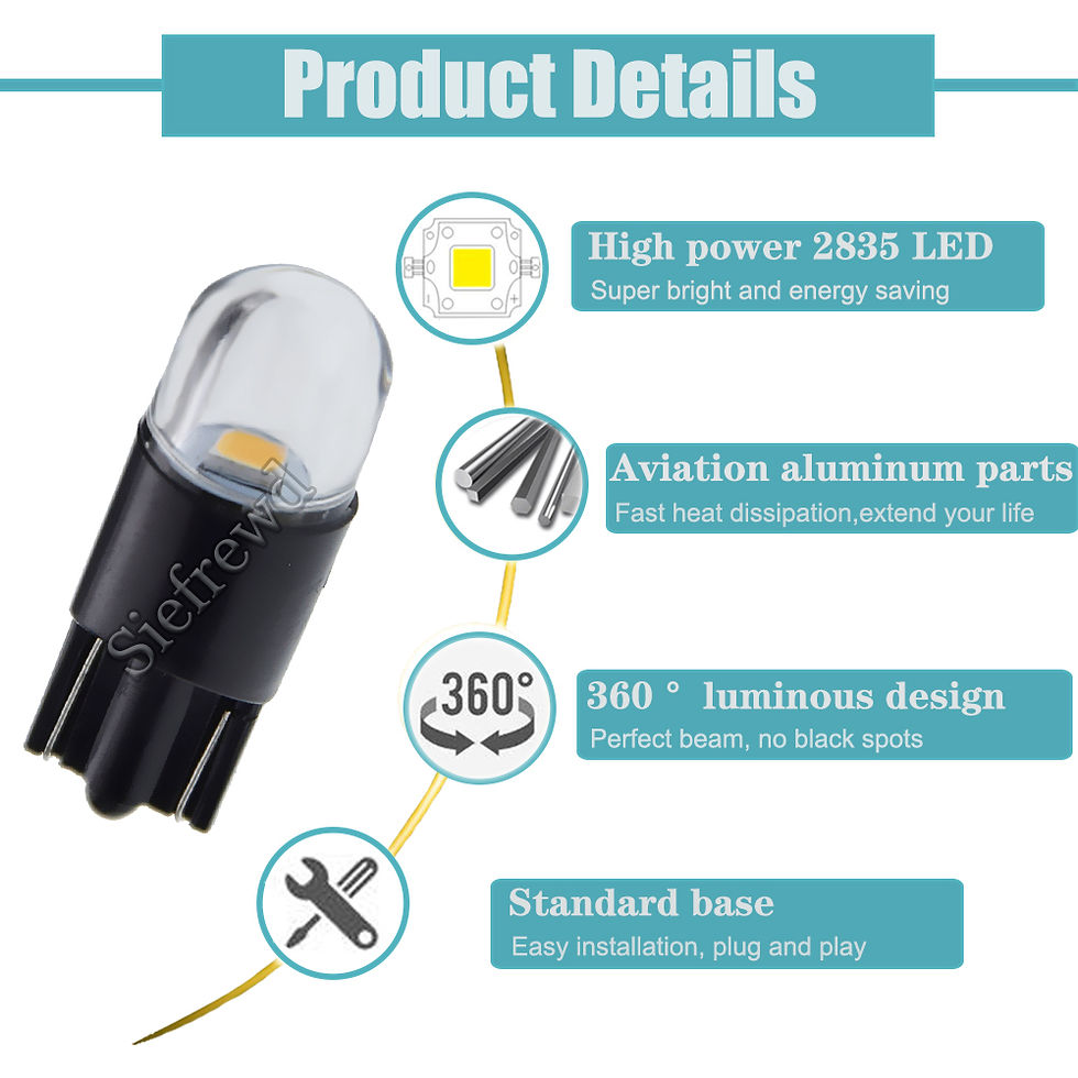 Thumbnail: 5 x 4300K Warm White Car Lights T10 W5W Led Wedge 2835 1SMD Auto Dome Reading Pa