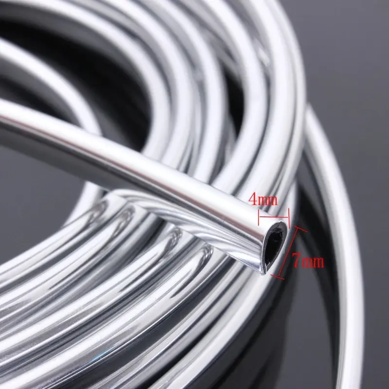 6M Car Door Chrome Moulding Trim Strip Edge Scratch Guard Protector Cover Strip