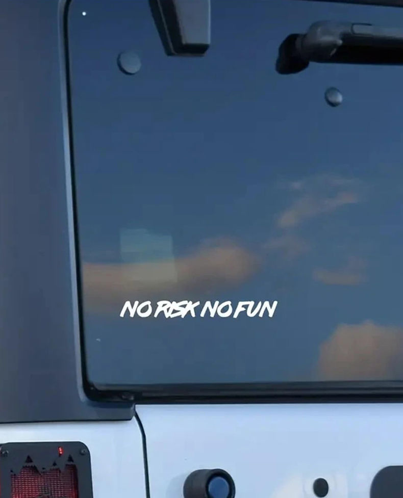 Thumbnail: 22cm*2.4cm No Risk No Fun Car Stickers Auto Window Bumper Trunk Waterproof Vinyl
