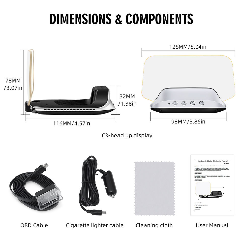 Thumbnail: C3+Navigation Car HUD OBD2+GPS Head Up Display On Board Computer Car Speedometer