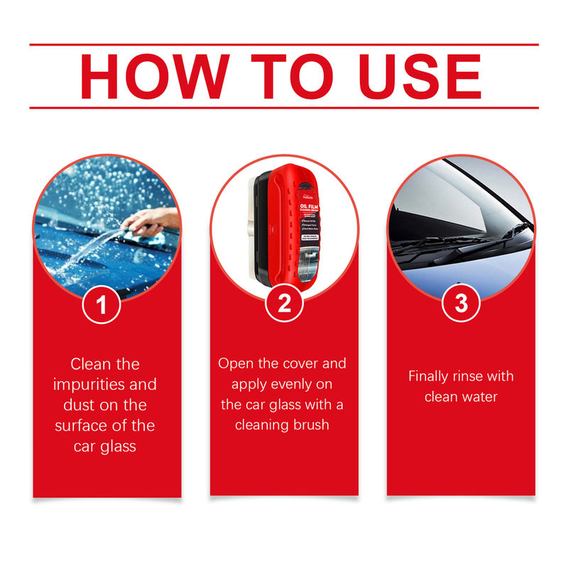 Thumbnail: Car Glass Oil Film Remover Windshield Cleaner Glass Cleaning Brush Oil Refill Wa