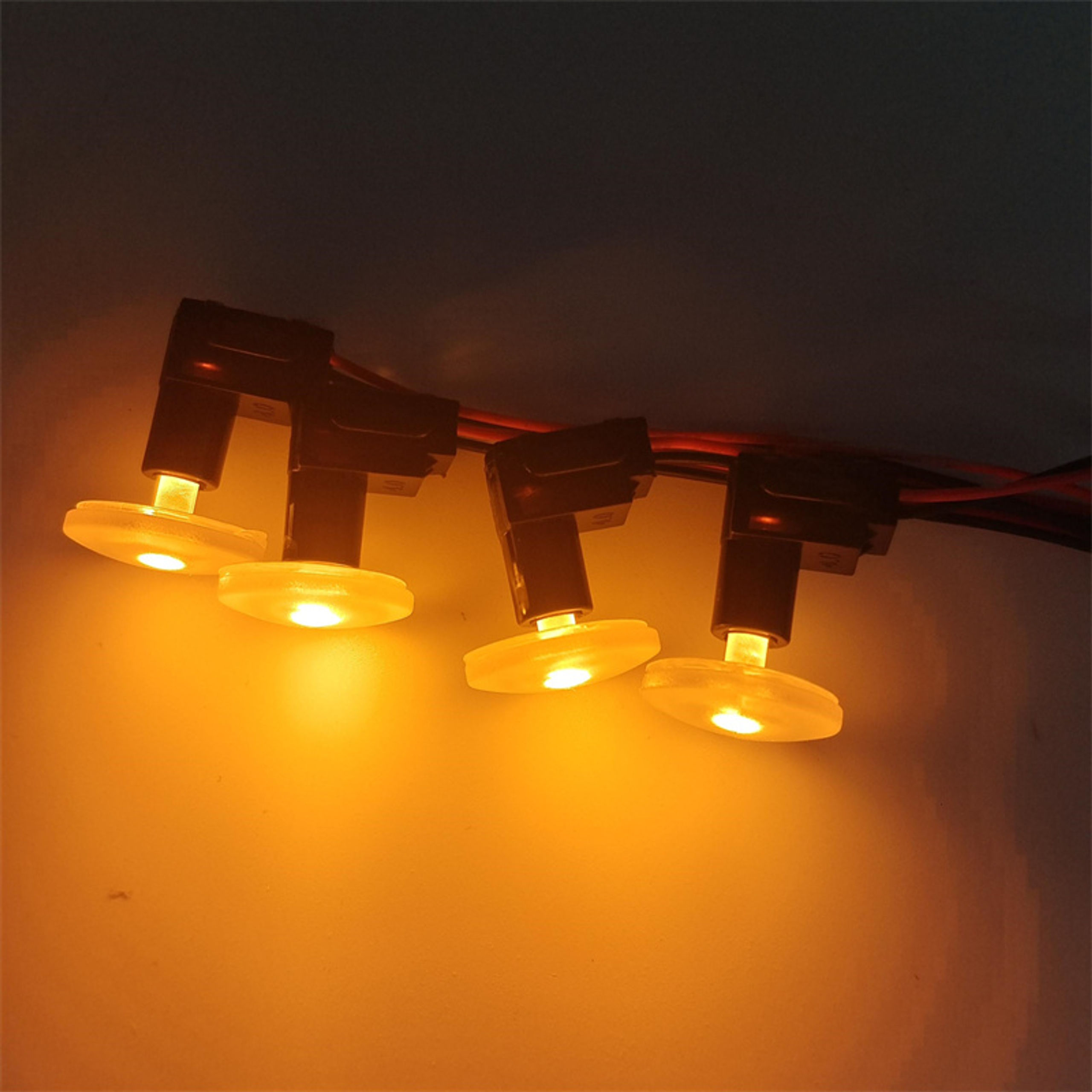 4Pcs LED Ambient Light Transparent lamp body circular Car Inner Bowl Light Door