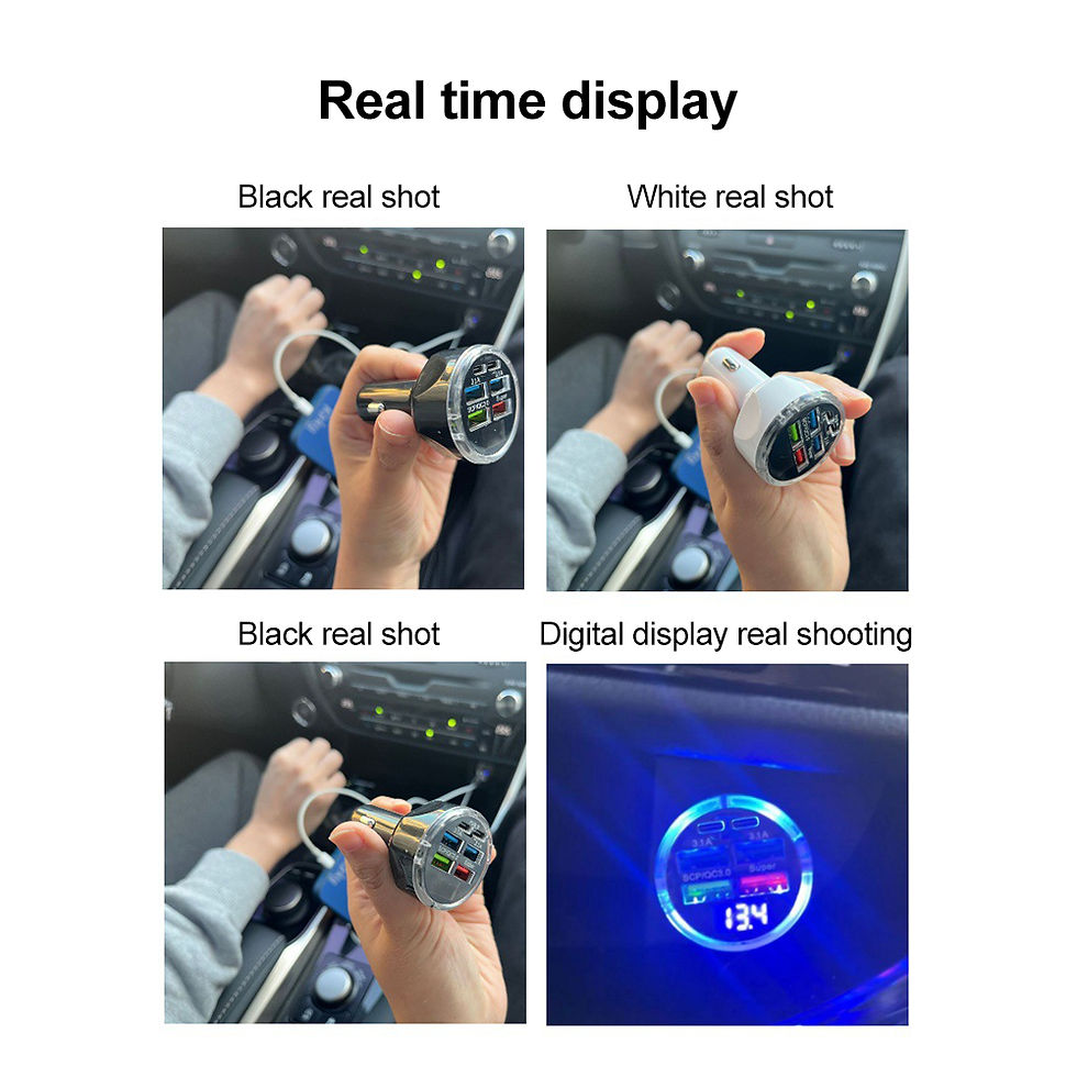 Thumbnail: 66-250W PD Car Charger QC3.0 Fast Charge One to Six Car Cigarette Lighter Plug C