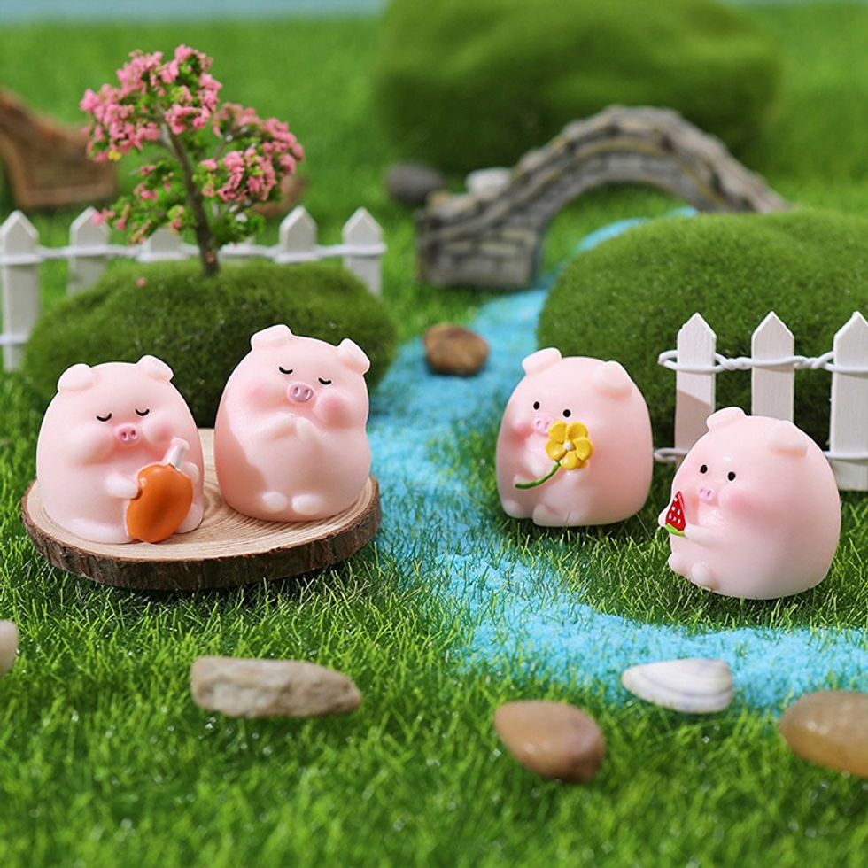 Thumbnail: Car Mini Pig Ornaments Auto Center Console DIY Decoration Pendant Cartoon Resin
