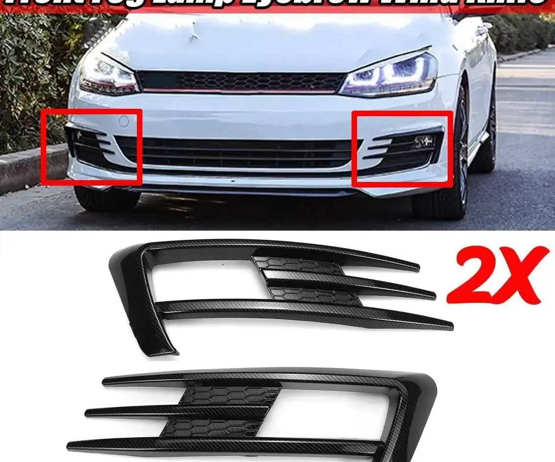 Pair Car Front Fog Light Grille Grill For VW Golf 7 MK7 GTI 2014 2015 2016 2017