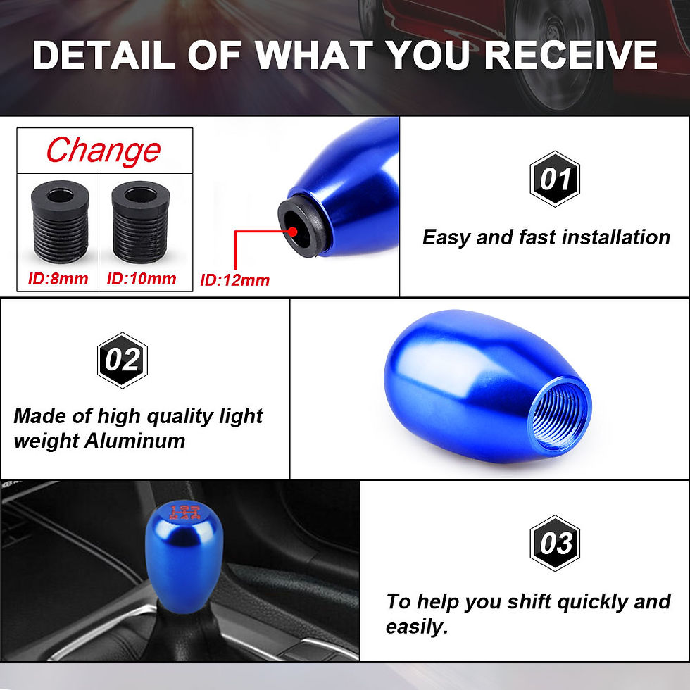 Thumbnail: Universal Racing 5 Speed Car Gear Shift Knob For Manual Transmission Aluminum Al