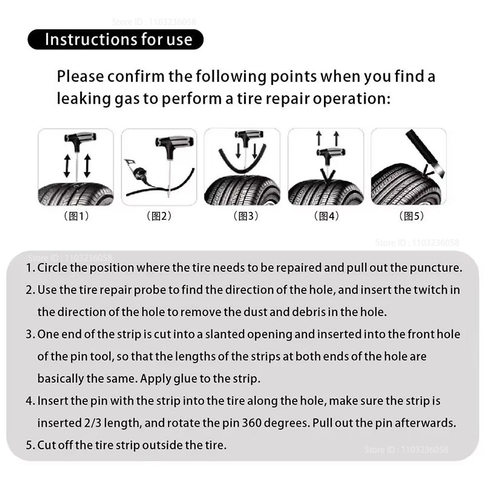 Thumbnail: New Car Tire Repair Tool Kit Studding Tool Auto Bike Puncture Plug Garage Needle